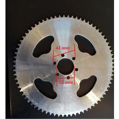 Tandhjul til fælg 74 Tænder til Enduro giver bedre acceleration. center hul 32 mm. hul til hul 44 mm.