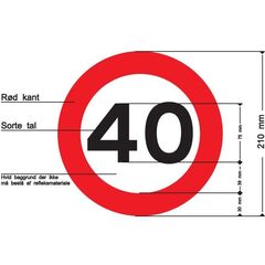 Klistermærke 40 KM/T til traktor