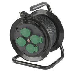 Gummikabeltromle 40 m - 3X1,5 mm2- 4 udtag.