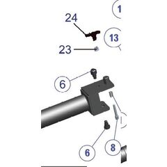 Håndtag til vinkelskift af fejekost, sneblad komplet med Skrue, og fjeder