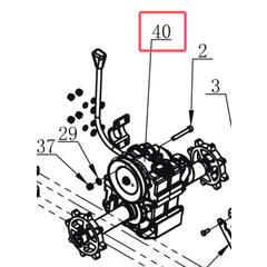 Gearkasse komplet med aksel til RCD600T