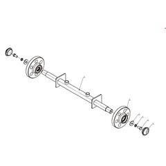 Forreste guide hjul komplet med aksel til RCD600T