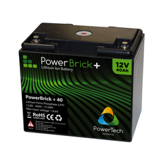 Batteri Lthium PowerBrick LiFePO4 40Ah – 12V Lithium- kan serie kobles til 48V