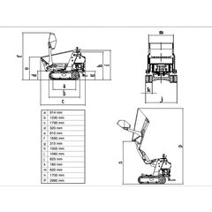 Minidumper Bernards hydraulisk RCD800B B&S14 HK Benzinmotor, hydraulisk højde tip.